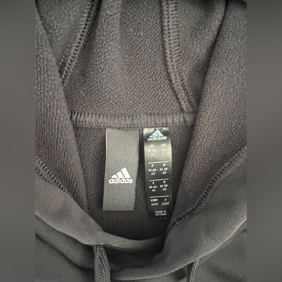 Adidas logo fleece hoodie - Climawarm -  size Small Medium performance stretch - Picture 3 of 4